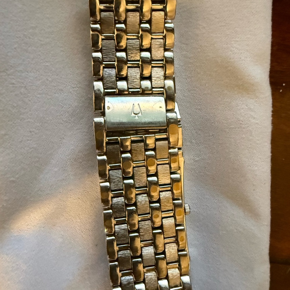 Bulova Silver A7 diamond accent Rectangular Watch. - image 3